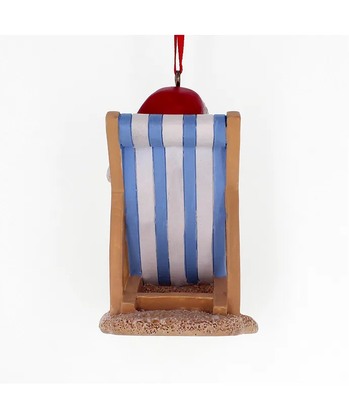 Snowman On Beach Chair Ornament
