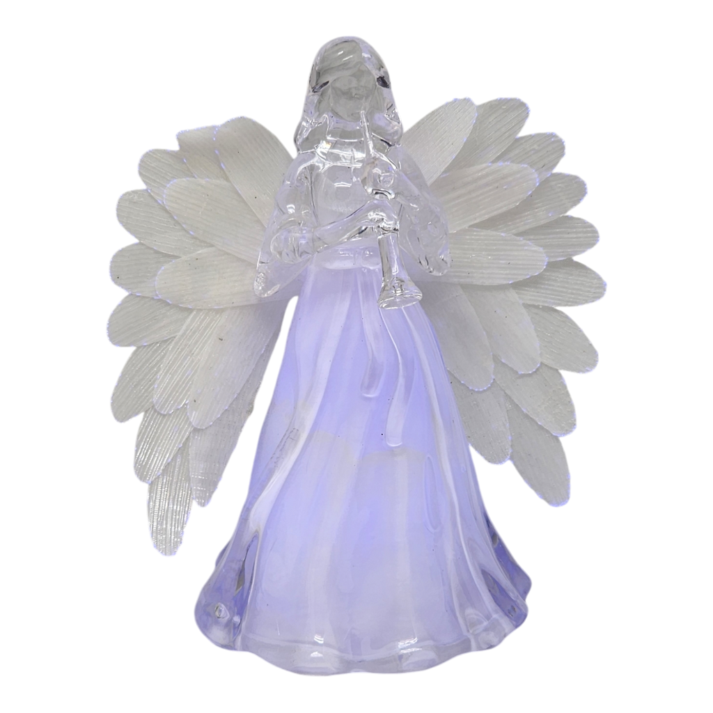 Lighted Acrylic Angel - Horn