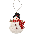 Wood and Fur Snowman Ornament - Wearing his Tophat