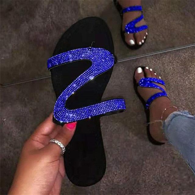 Glitter Slippers Women Summer Sandals Fashion Bling Candy Color Flip Flops Beach Diamond Flat Outdoor Sandals Slip On Sandals Slide Glitter Bling Casual Sandal Flat Open Toe Sparkle Slides