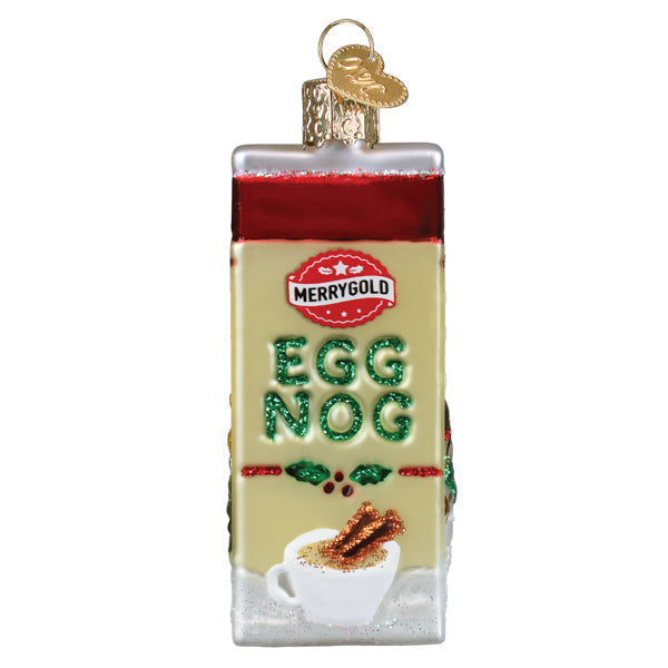 Eggnog Carton Glass Ornament