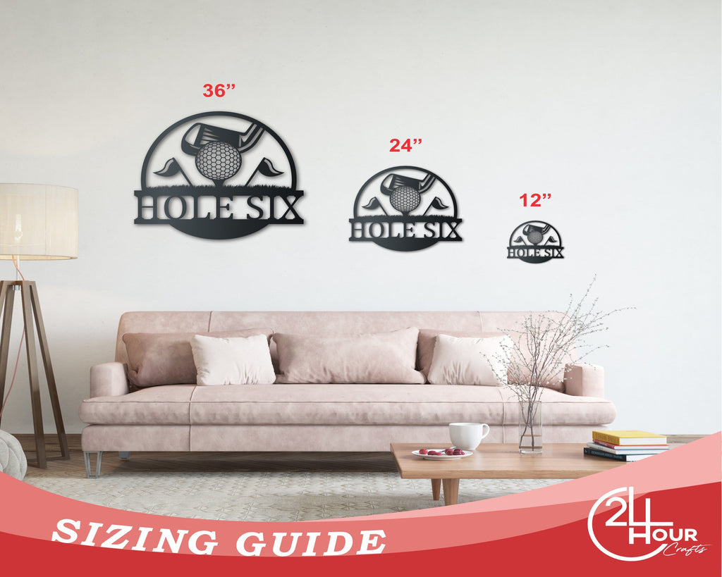 Custom Metal Golf Course Wall Art - Custom Metal Sports Sign - 14 Color Options