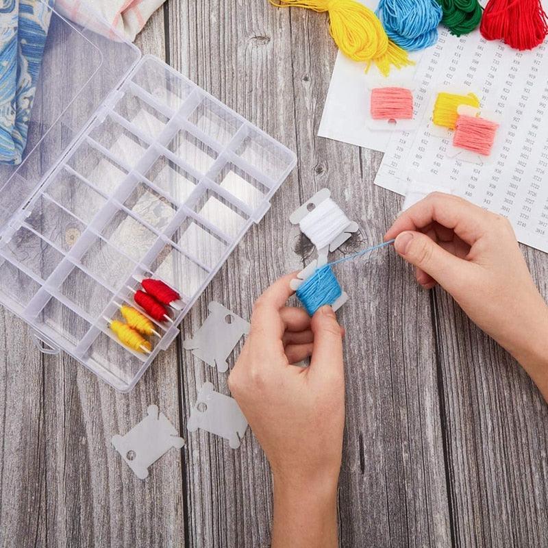 Grids Plastic Organizer Box Craft Organizer Storage with Adjustable Dividers Bead Box Fishing Tackles Box Jewelry Box Plastic Craft Storage Box Thick Hard Plastic Hobby Craft Storage Box