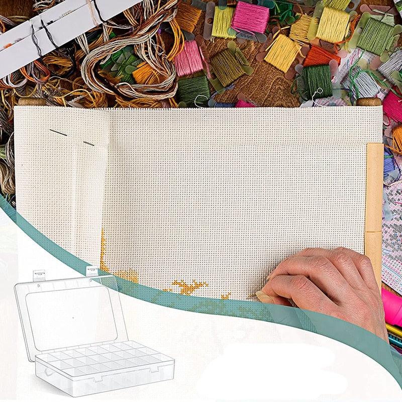 Grids Plastic Organizer Box Craft Organizer Storage with Adjustable Dividers Bead Box Fishing Tackles Box Jewelry Box Plastic Craft Storage Box Thick Hard Plastic Hobby Craft Storage Box