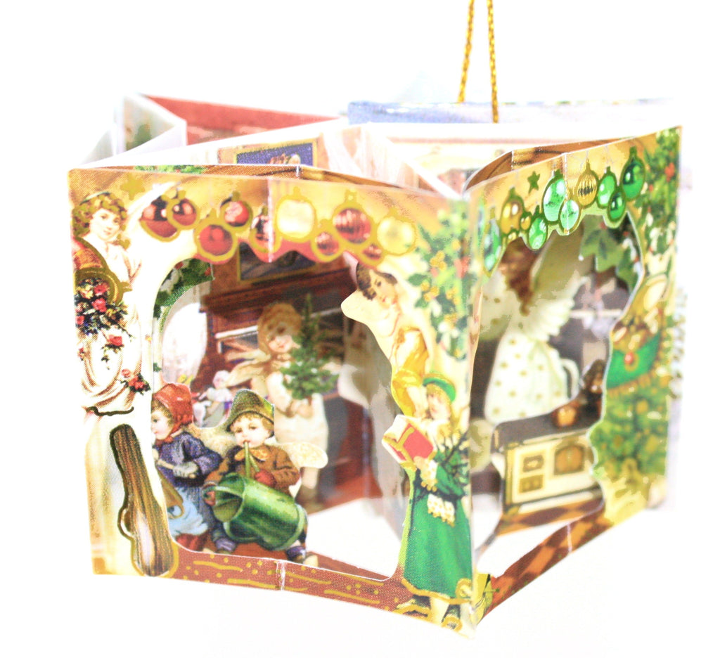 Popup Mini Book German Ornament - Green