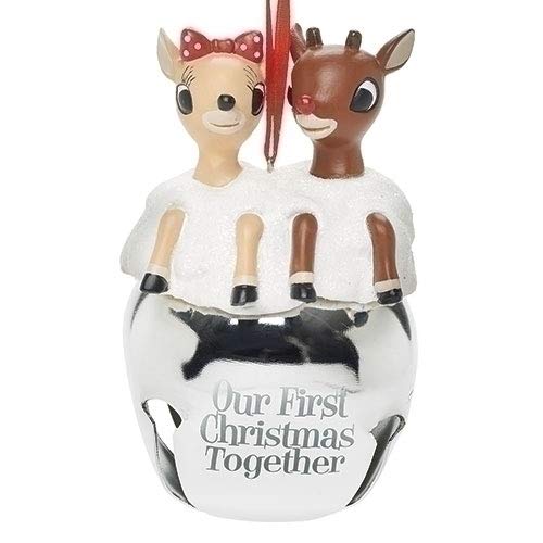 Rudolph and Clarice Frist Christmas Bell Ornament