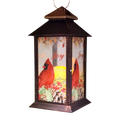 Christmas Cardinal Lantern with LED Candle - Joy