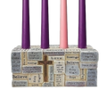 Resin Stone Block Advent Candle Holder