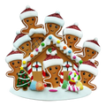 Gingerbread House Family Of 8 - Ornament