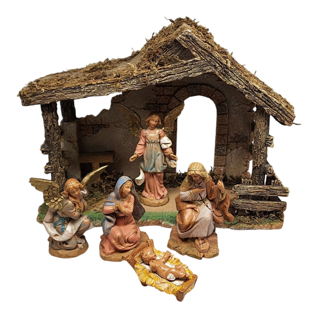 Figure Set With Stable - Fontanini - 5" Scale