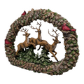 Leaping Deer in Wreath Figurine