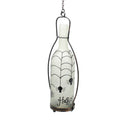 Color Changing Lighted Frosted Glass Halloween Bottle -  Spiders
