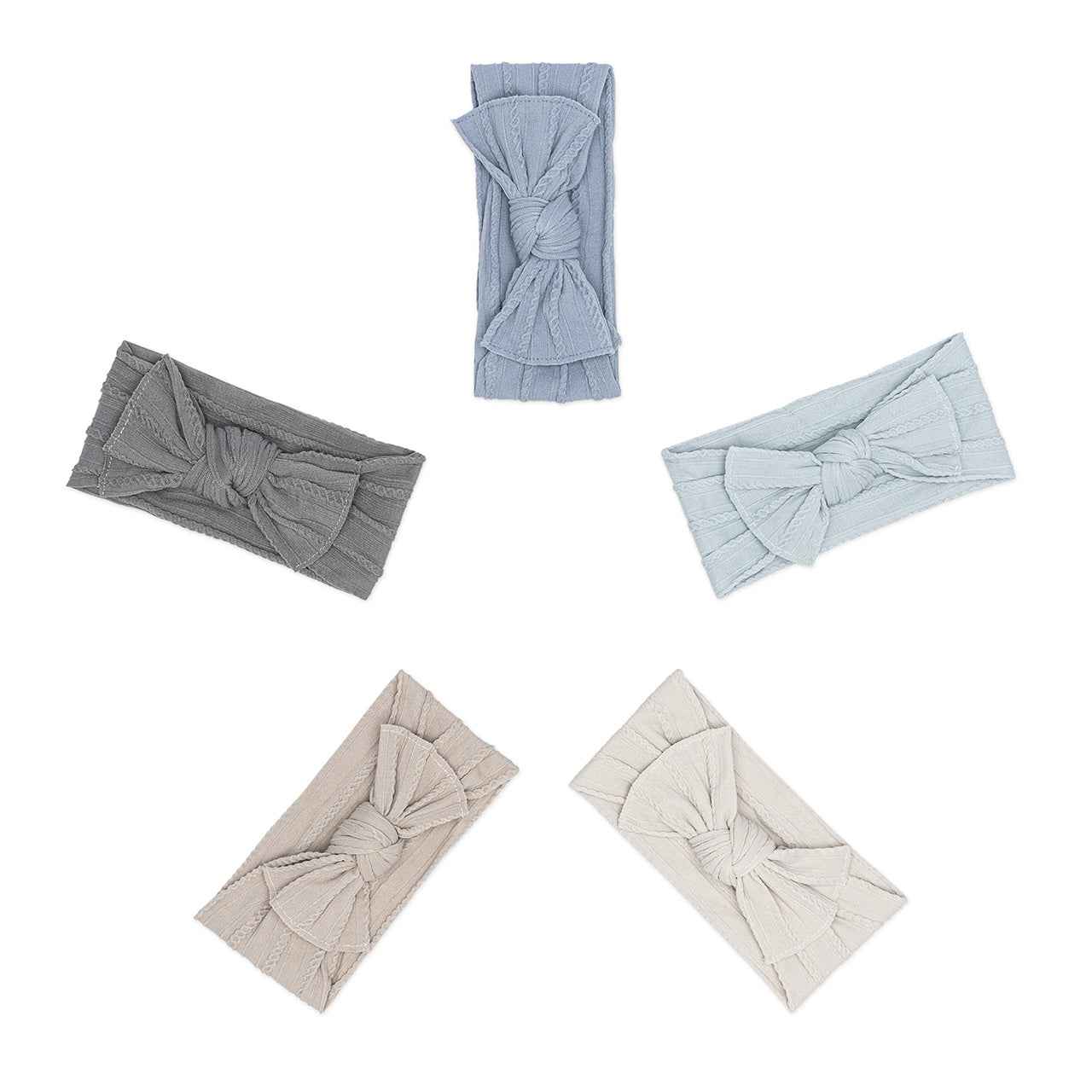 Stormy Set - Cable Knit Knotted Headbands - 5 Pack