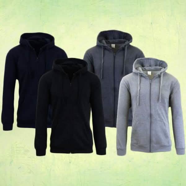 Heavy Fleece Lined Zippered or Pullover Hoodie - Size XXXL