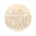 Unfinished Wood Hello Spring Door Sign Kit | Wood Craft Cutouts | 1/4" Thick |