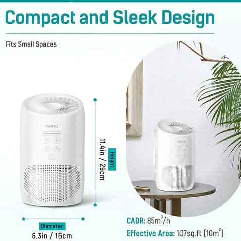HEPA Air Purifier - Smoke Air Purifiers for Home with Fragrance Sponge
