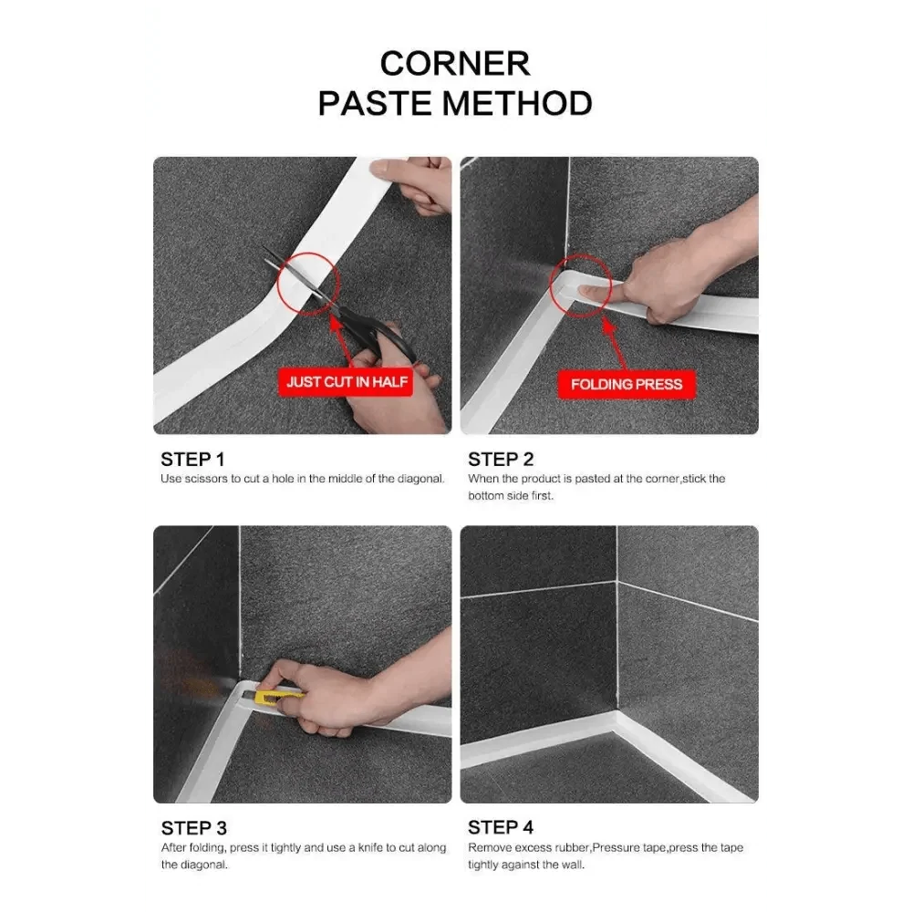 High Quality PVC Waterproof Wall Sticker Self Adhesive Sink Stove Crack Strip Kitchen Bathroom Bathtub Corner Sealant Tape Waterproof