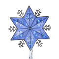 Lighted Snowflake 10" Tree Topper - Blue