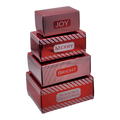 4 Piece Treat Tower Interlocking Gift Boxes - Red
