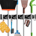 Holikme Mop Broom Holder Wall Mount Metal Pantry Organization