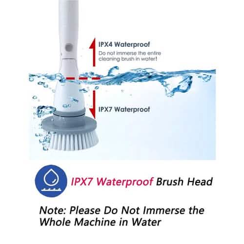 Homitt Cordless Electric Spin Scrubber with 4 Brush Heads & Extension Arm
