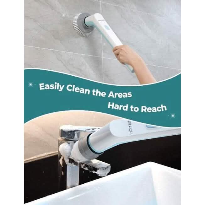 HOMITT Cordless Power Scrubber Electric with 3 Cleaning Brush Heads