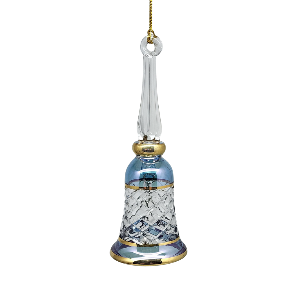 Gold Cut Etched Bell - Blue