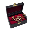 Brass French Horn Ornament with Case