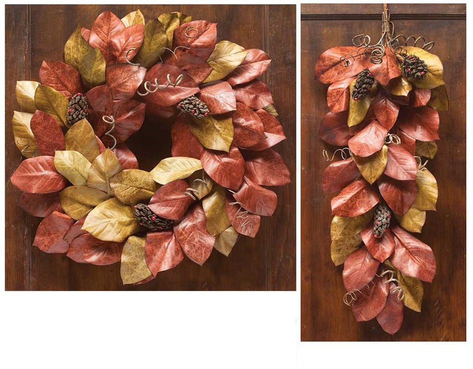 Burnished Magnolia Leaf Decor - 35" Bough