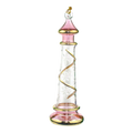 Glass Lighthouse Ornament With Gold Accent - Purple