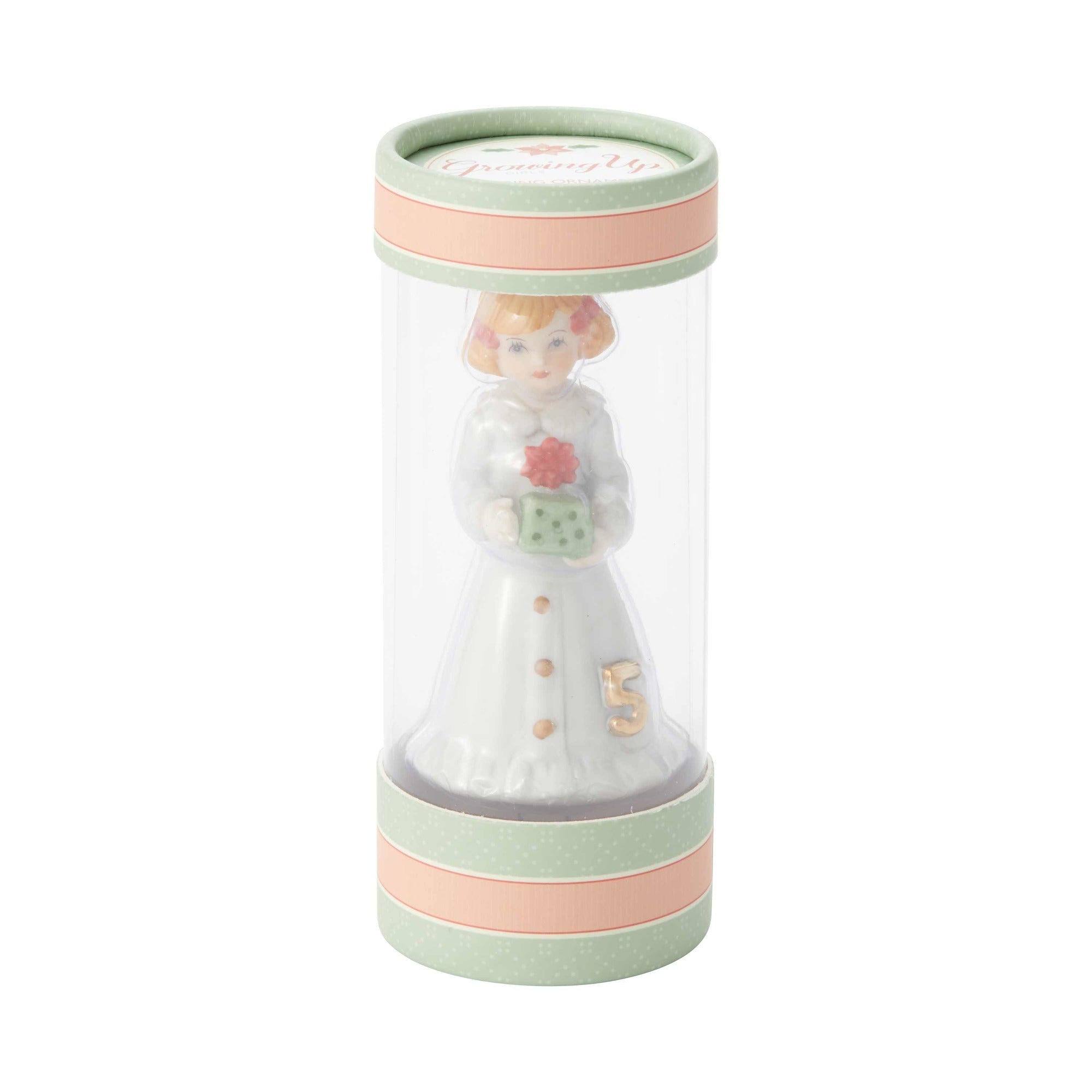 Growing Up Girl Ornament - Brunette Babies 1st