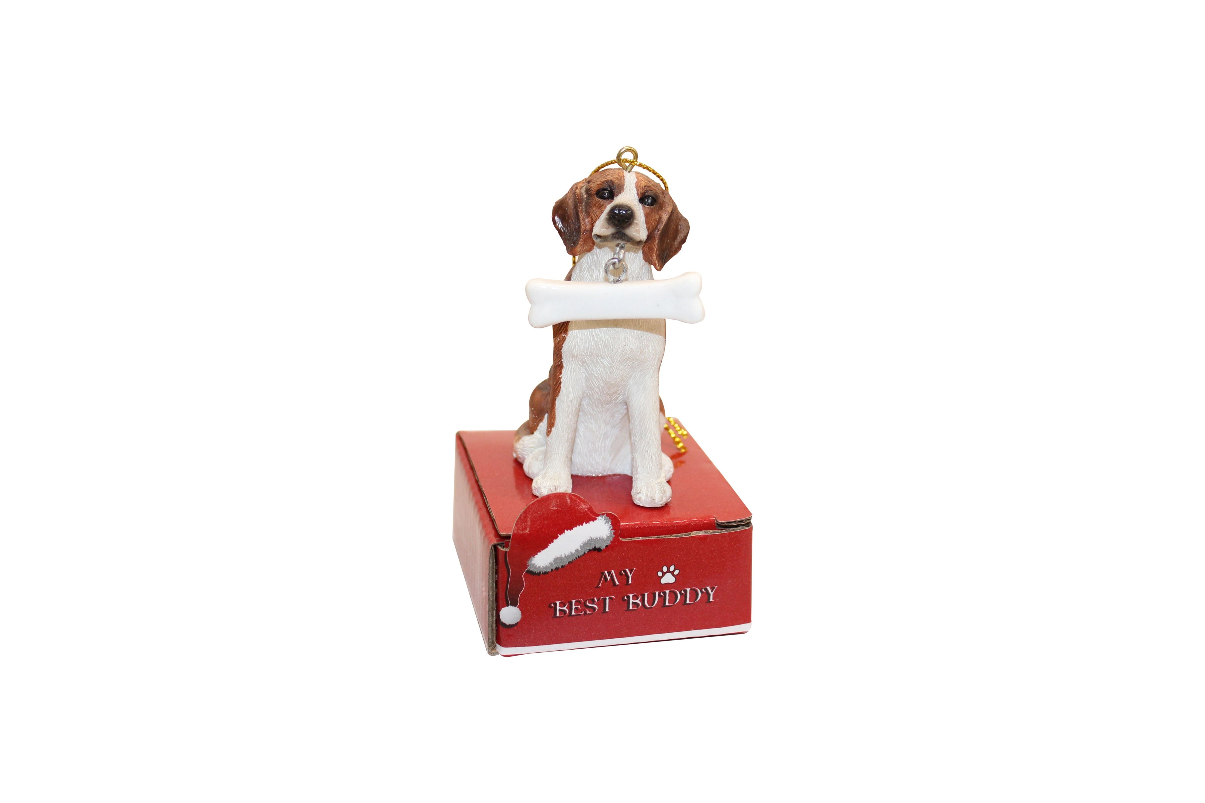 Beagle with Bone Ornament