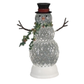 Lighted Swirl Faceted Snowman Water Globe