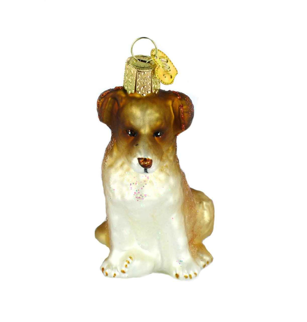 Shepherd Puppy Glass Ornament