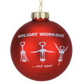 Wine Opener Holiday Workout Funny Glass Christmas Ornament
