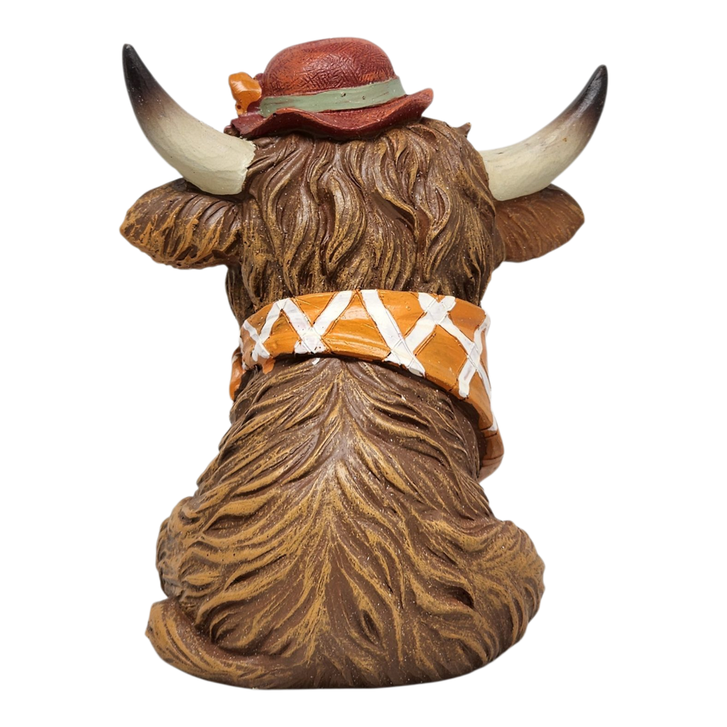 Dapper Highland Cow Figurine - Girl - 5 Inch