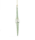 Outer Swirl Icicle Glass Ornaments - Green - Clear Center