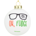 Oh Fudge Funny Glass Christmas Ornament