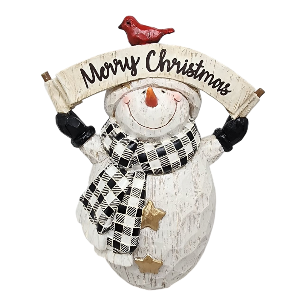 Cheerful Snowman Figurine -
