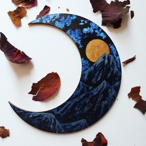 Unfinished Wood Crescent Moon Shape | DIY Celestial Night Sky Craft Cutout | Up to 36"
