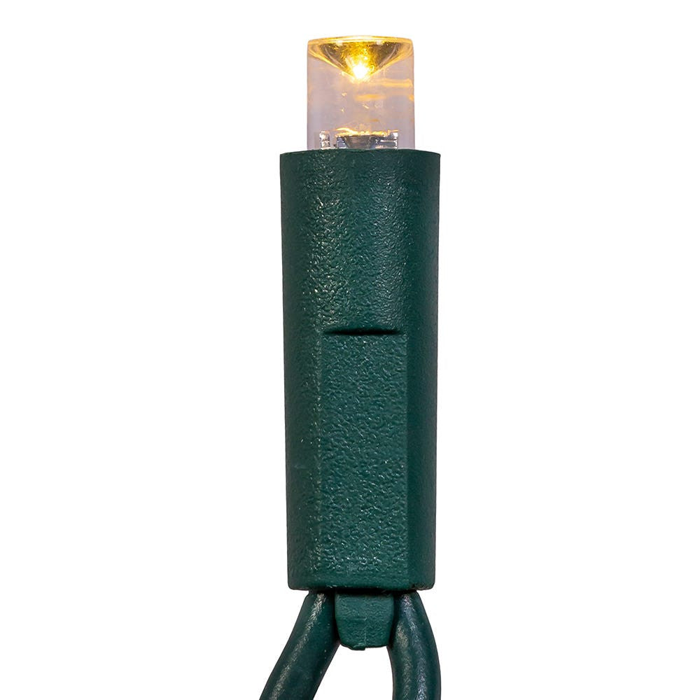 100-Light 5mm Warm White LED Green Wire Light Set