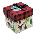 Gift Box Cube for Gift Cards - 3" x 3" - Woodland Santa