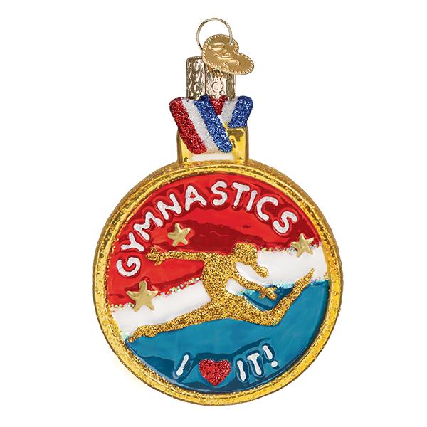 Gymnastics Glass Ornament