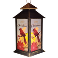 Christmas Cardinal Lantern with LED Candle - Merry Christmas