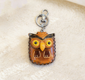 Handmade Owl Leather Access Card Holder Keychain