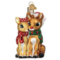 Rudolph And Clarice Glass Ornament