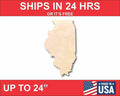 Unfinished Wood Illinois Shape - State - Craft - up to 46"  DIY