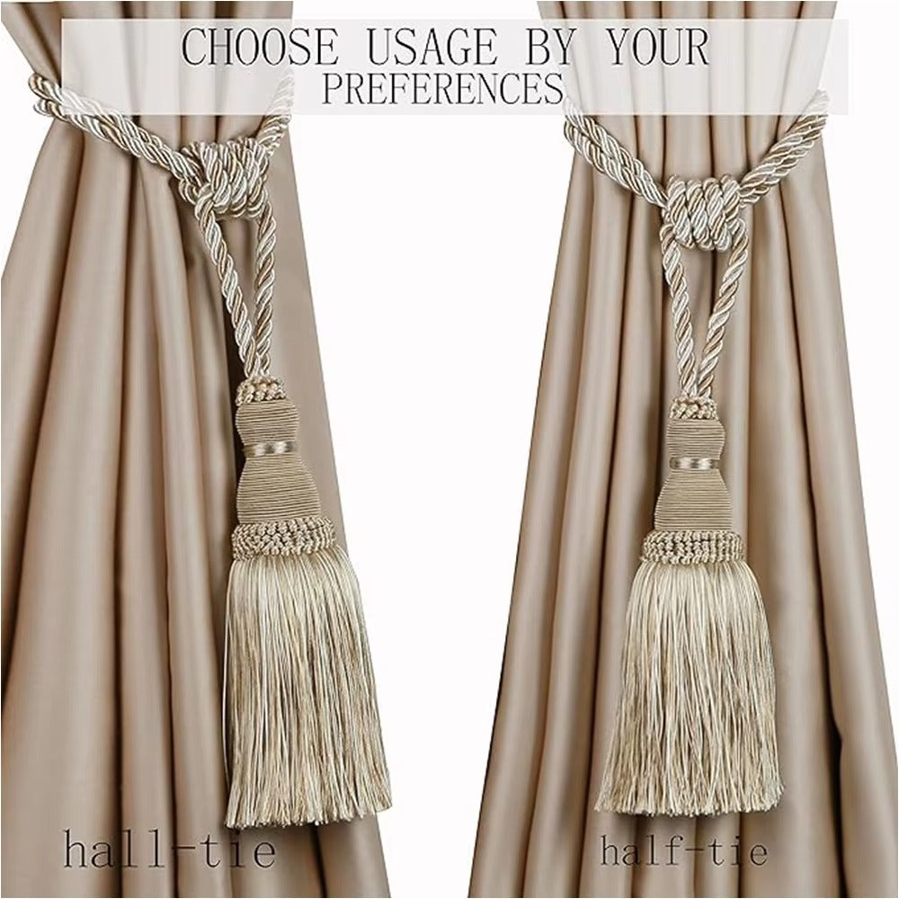 Tassels Curtain Tieback Gold Hanging Ball Braid Rope Holdback Window Drape Room Accessories Curtains Holder Buckle Strap European Style High-Grade Curtains Tieback Rope Tassel Holdbacks