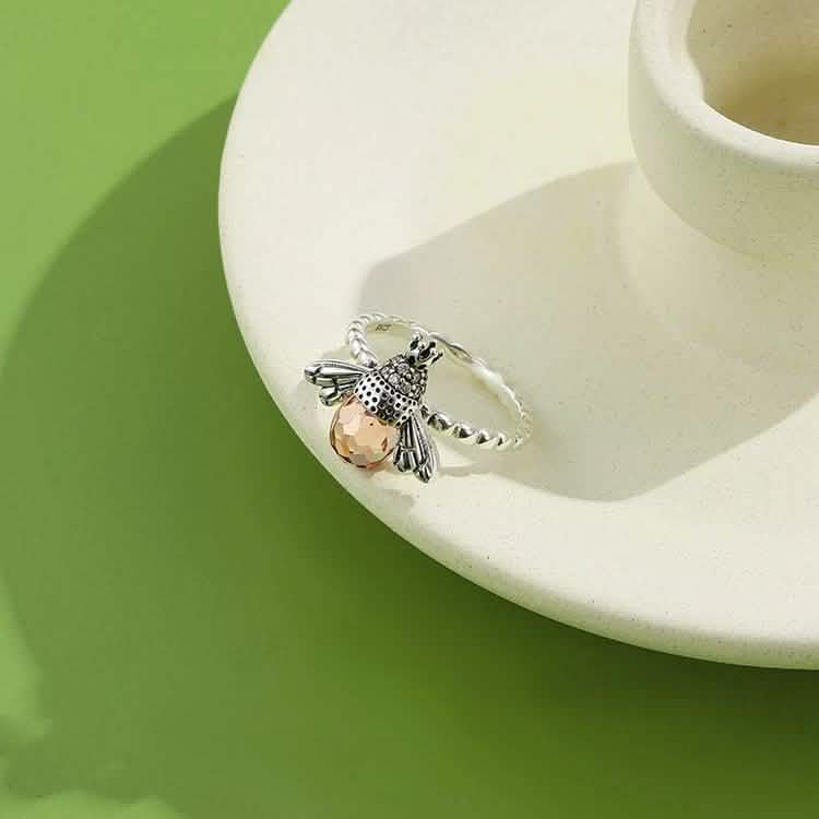 INALIS Sterling Silver Austria Crystal Rings Creative Bee Design