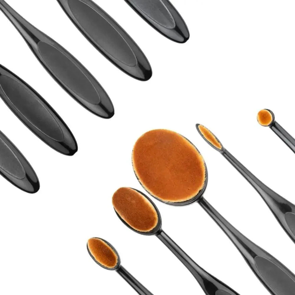 Incredible 5Pcs Oval Makeup Brushes Portable Toothbrush Oval Nylon Hair Cosmetic Makeup Blush Face Foundation Blending Brush Makeup Tool